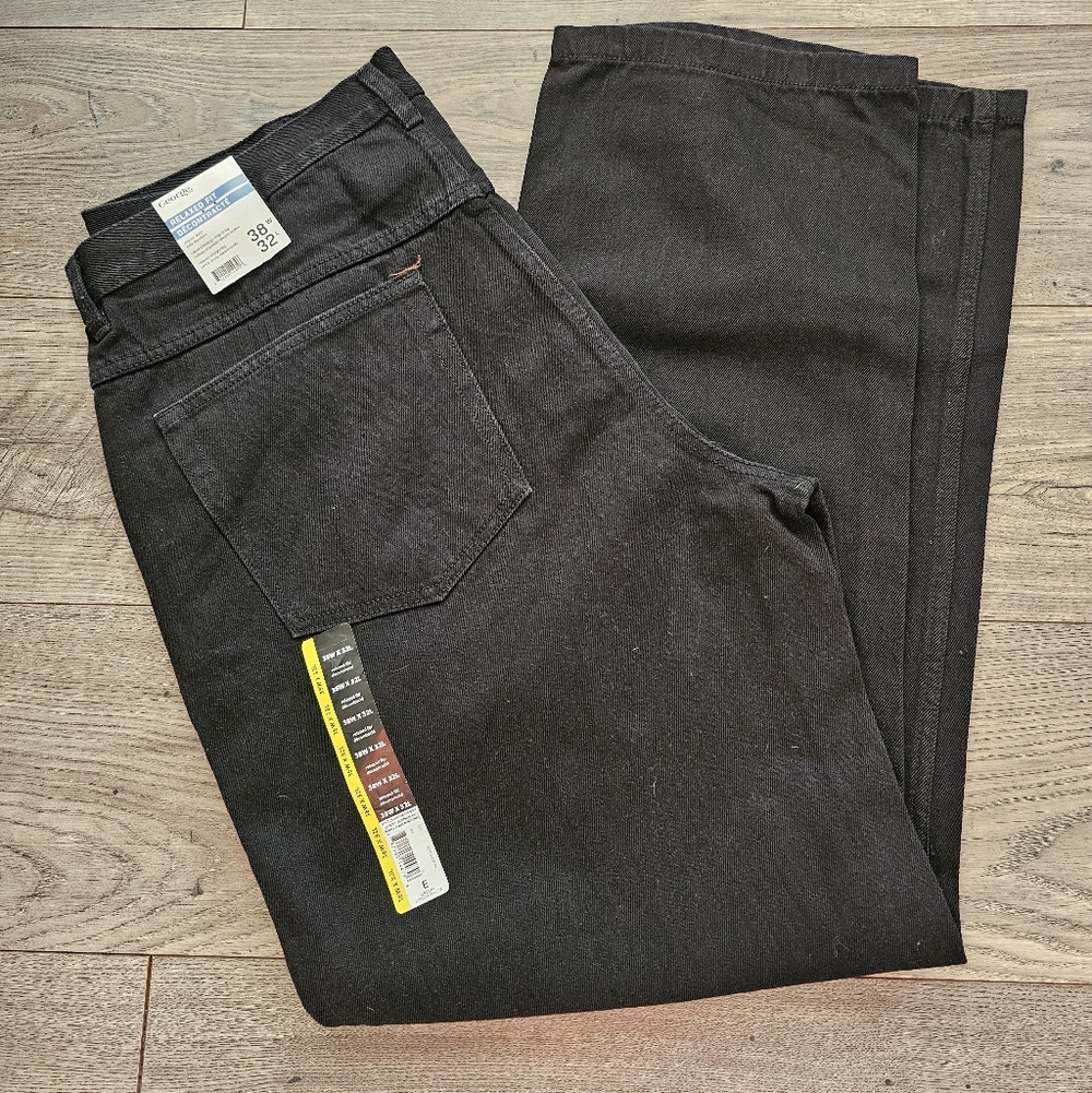George Men's Dark Black Relaxed Fit Jeans